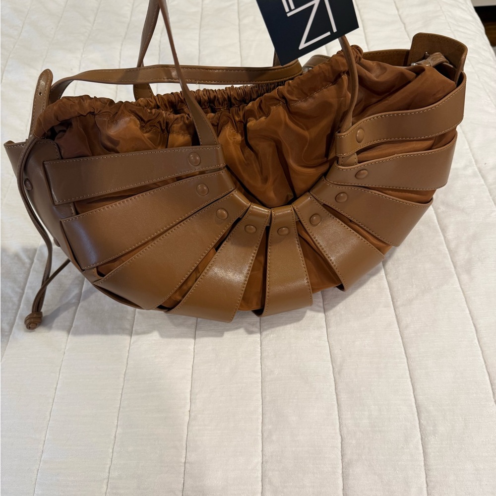 Elegant Tan Women's Half Moon Shoulder Bag